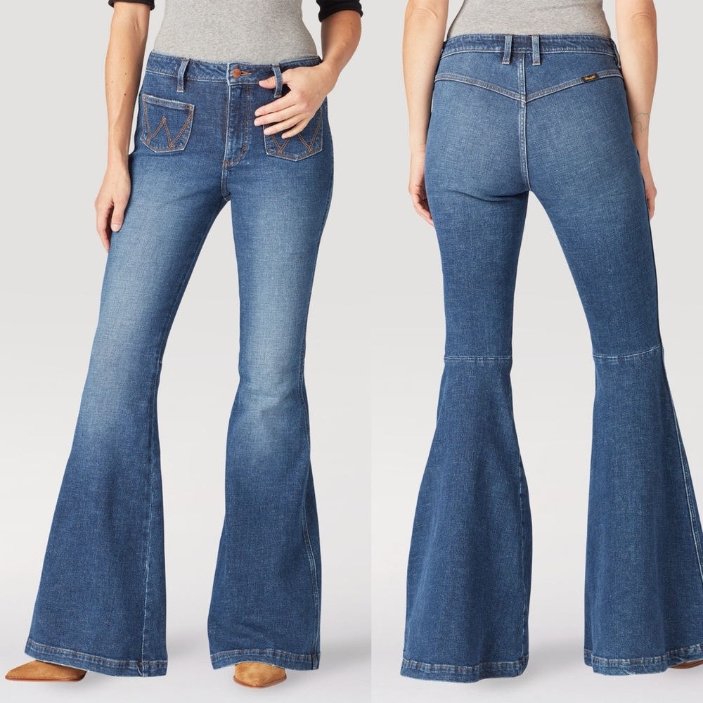 Wrangler® Retro Ladies The Green Jean Victoria Flare Denim Jeans Sz 26